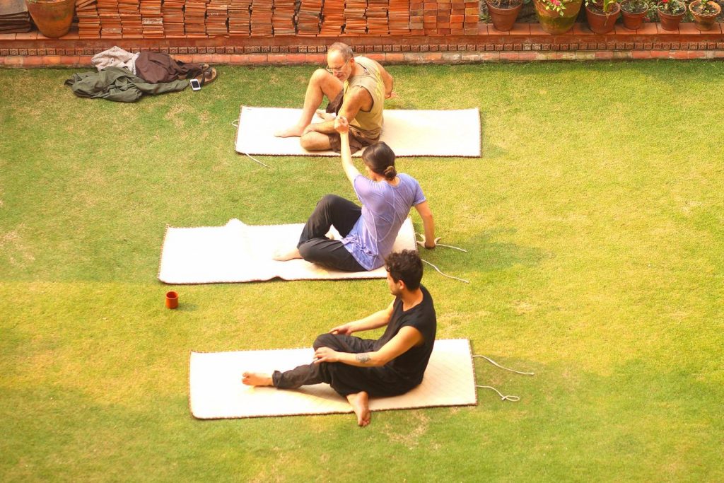 Guests Practicing Yoga in Nepal