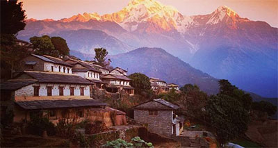 Beautifyl View with Mountains in the background in Nepal