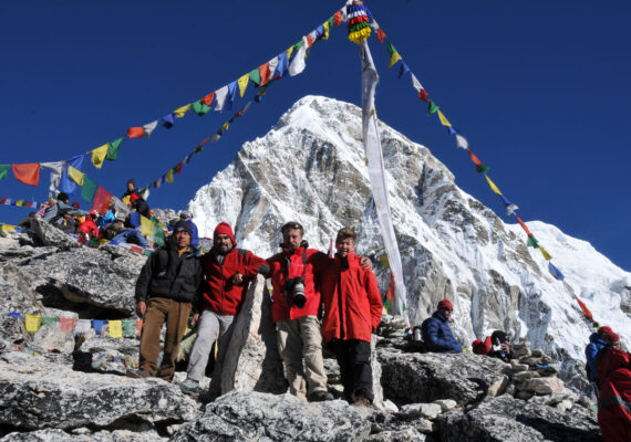 Climbers in Everest Base Camp Trek in Nepal